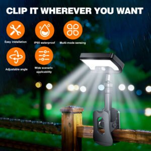 Clip on Solar Lights Outdoor with Motion Sensor 92 LEDs 600LM Solar Fence Lights,6000K Waterproof Se (Copy)
